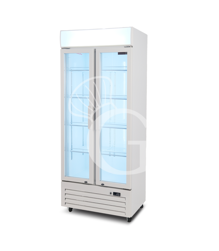 Frigo bibite ventilato 2 porte battenti con canopy 490 LT 2°C/+10°C colore bianco