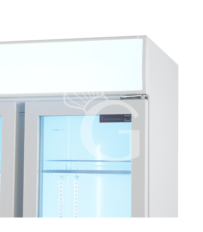 Frigo bibite ventilato 2 porte battenti con canopy 490 LT 2°C/+10°C colore bianco
