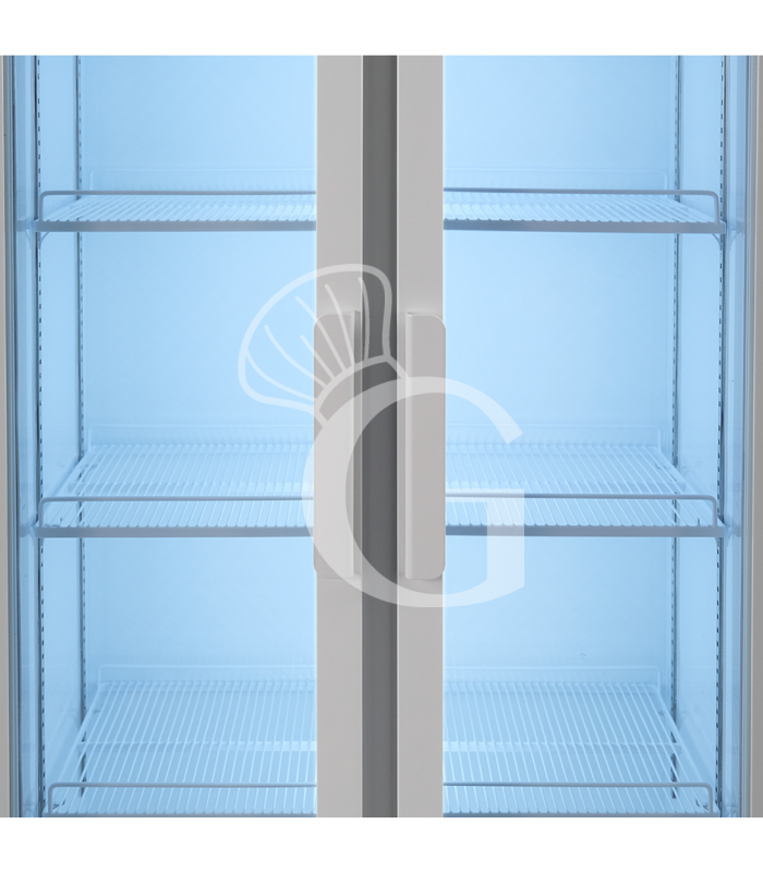 Frigo bibite ventilato 2 porte battenti con canopy 490 LT 2°C/+10°C colore bianco