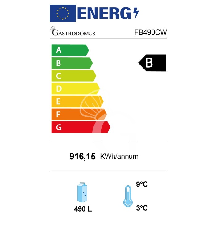 Frigo bibite ventilato 2 porte battenti con canopy 490 LT 2°C/+10°C colore bianco