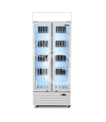 Frigo bibite ventilato 2 porte battenti con canopy 590 LT