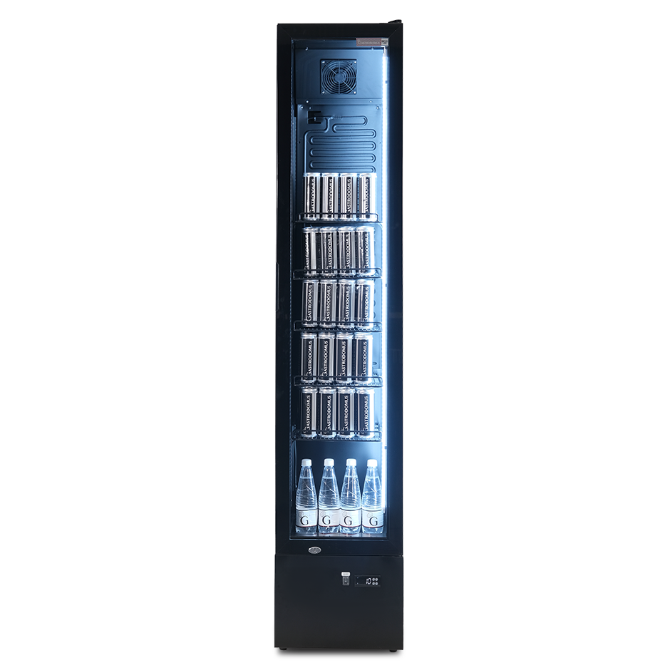 Frigo bibite ventilato porta battente 150 LT 2°C/+10°C colore nero