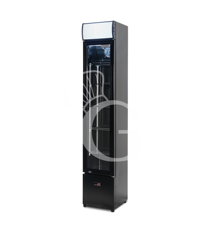 Frigo bibite ventilato porta battente con canopy 99 LT 2°C/+10°C colore nero