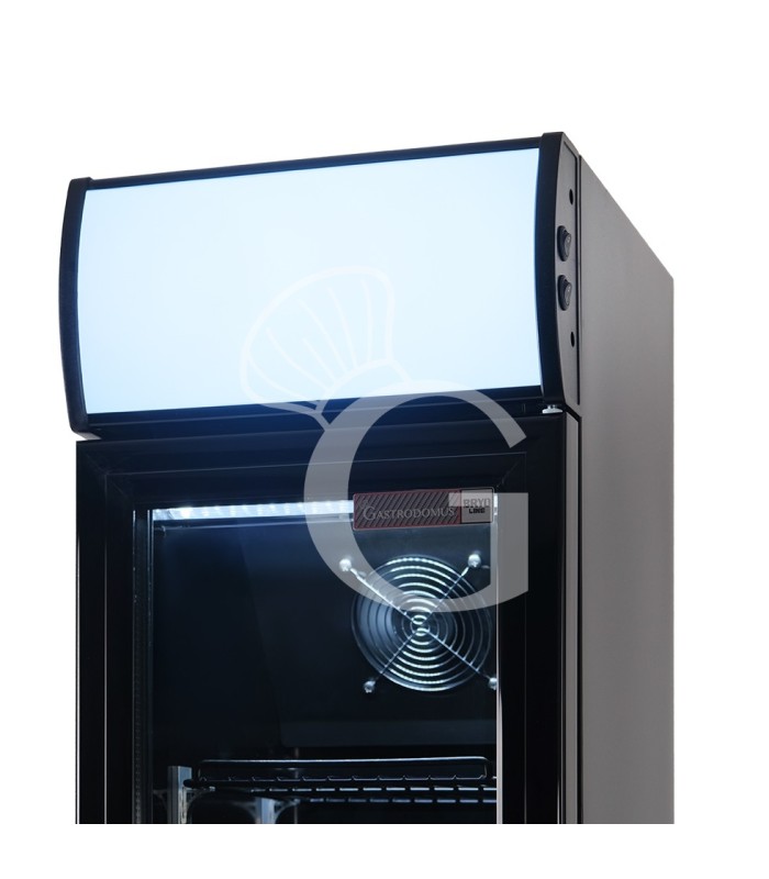 Frigo bibite ventilato porta battente con canopy 99 LT 2°C/+10°C colore nero