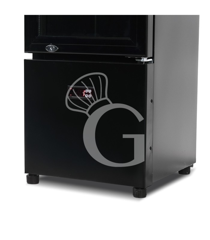 Frigo bibite ventilato porta battente con canopy 99 LT 2°C/+10°C colore nero