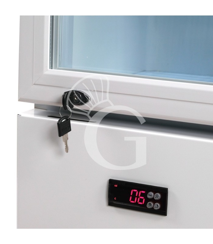 Frigo bibite ventilato porta battente con canopy 99 LT 2°C/+10°C colore bianco