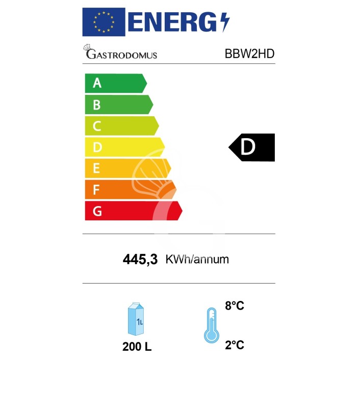 Vetrina frigo ventilata da banco o retrobanco orizzontale 2 porte battenti 200 LT - temperatura +2°C/+10°C