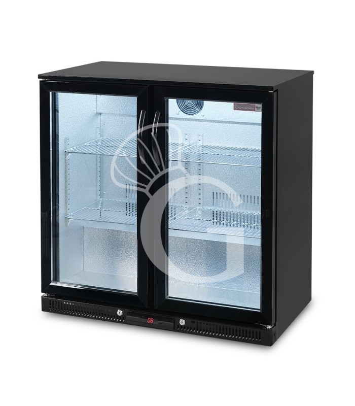 Vetrina frigo ventilata da banco o retrobanco orizzontale 2 porte battenti 200 LT - temperatura +2°C/+10°C