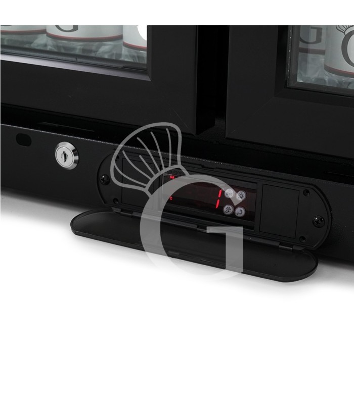 Vetrina frigo ventilata da banco o retrobanco orizzontale 2 porte battenti 200 LT - temperatura +2°C/+10°C