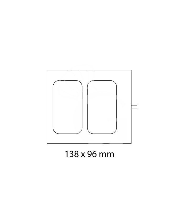 Stampo 138x96mm a 2 impronte per termosigillatrice modello TS300