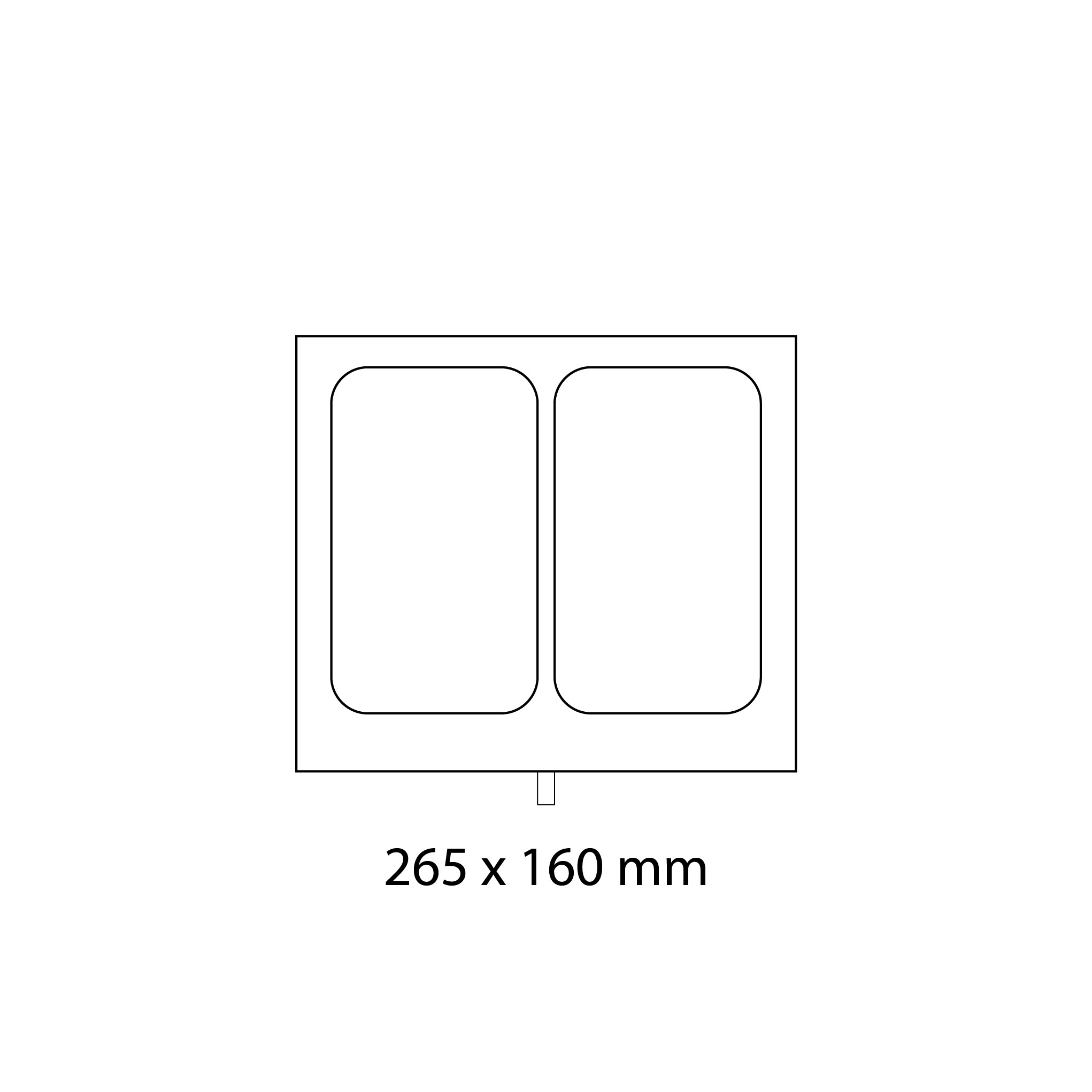 Stampo 265x160 mm GN1/4 a 2 impronte per termosigillatrice modello TS400