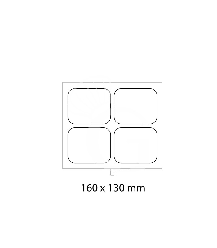 Stampo 160x130 mm GN1/8 a 4 impronte per termosigillatrice modello TS400