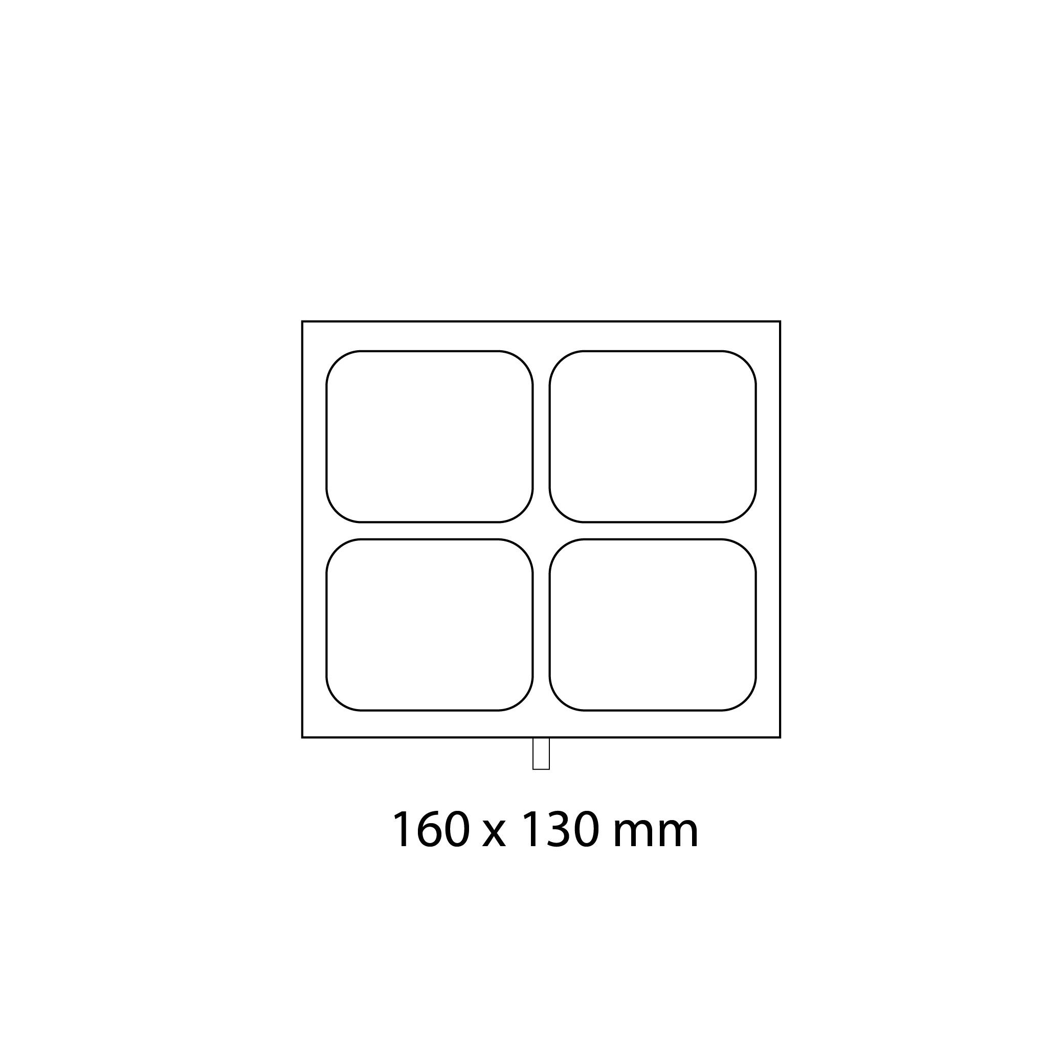 Stampo 160x130 mm GN1/8 a 4 impronte per termosigillatrice modello TS400
