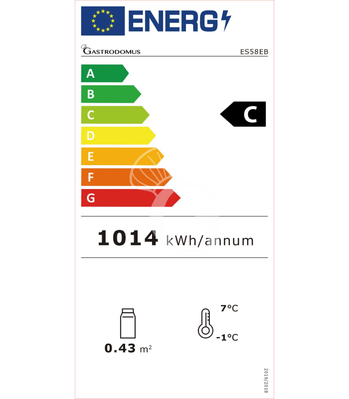 Espositore Refrigerato Ventilato Bibite 58 LT 0°C/+12°C classe energetica C
