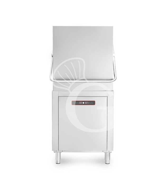 Lavastoviglie a capotta elettronica 50×50 con dosatori brillantante e detergente, pompa di scarico