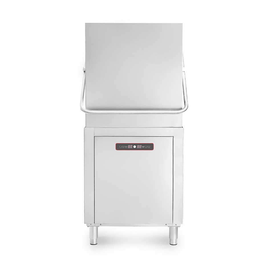 Lavastoviglie a capotta elettronica 50×50 con dosatori brillantante e detergente, pompa di scarico