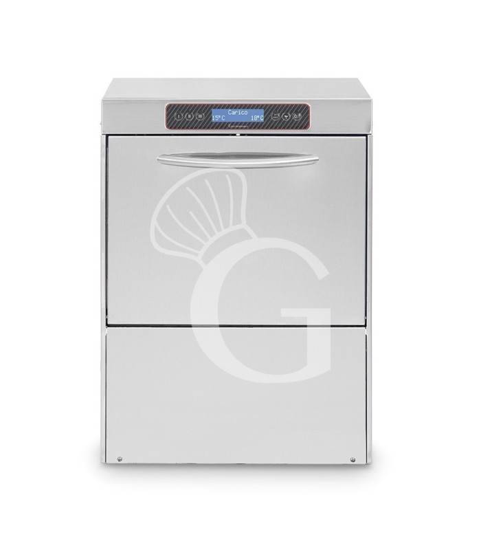 Lavastoviglie Professionale 50x50 elettronica trifase a doppia parete con doppio dosatore, giranti in inox e pompa di scarico