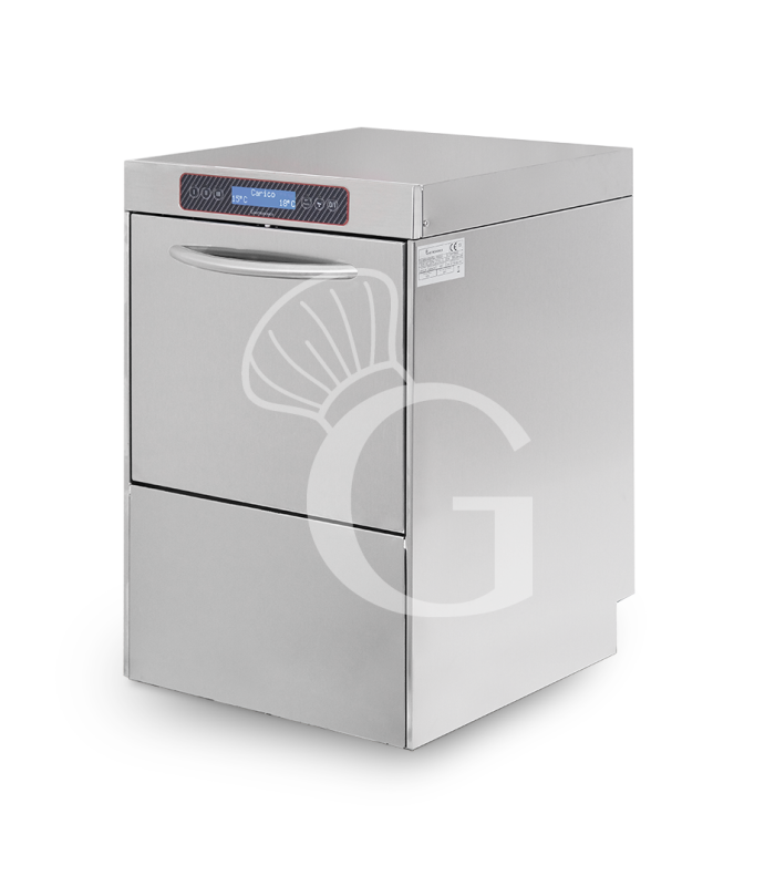 Lavastoviglie Professionale 50x50 elettronica trifase a doppia parete con doppio dosatore, giranti in inox e pompa di scarico
