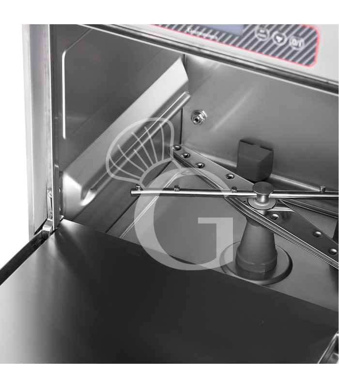 Lavastoviglie Professionale 50x50 elettronica trifase a doppia parete con doppio dosatore, giranti in inox e pompa di scarico