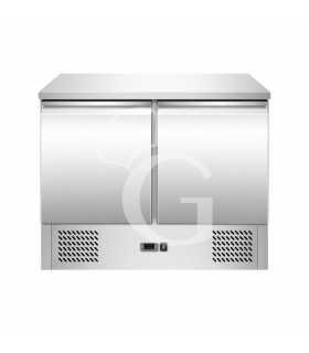 Saladette refrigerata 2 porte, temperatura -12°C/-18°C, piano in inox