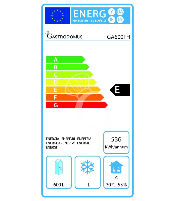 Armadio Refrigerato Statico Pesce 0°C/+8°C 600 LT classe energetica E