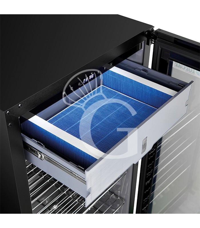 Armadio Refrigerato Professionale per Frollatura Carne +1°C / +25°C con Porta in Vetro - 233 Lt, Lampada UV e Controllo Umidità