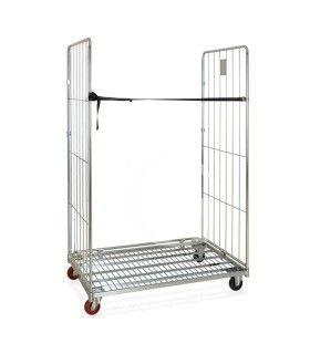 Carrello "roll container" con base+2 sponde, 1 cinghia - L 1020 mm x P 810 mm x H 1800 mm