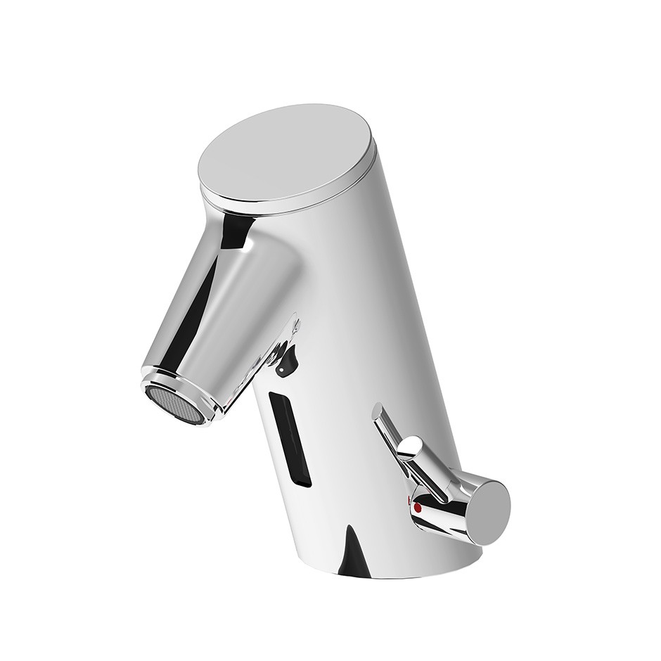 Rubinetto miscelatore a fotocellula per lavamani con canna fissa L 95 mm
