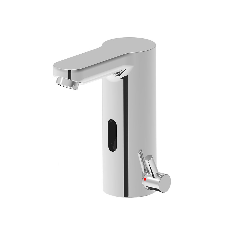 Rubinetto miscelatore a fotocellula per lavamani con canna fissa L 105 mm