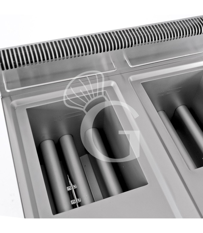 Friggitrice Professionale a gas su armadio chiuso 2 vasche 20 LT + 20 LT 31 Kw