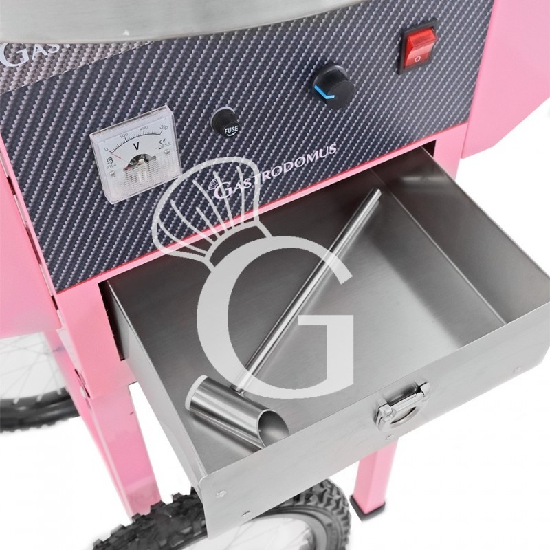 Macchina Zucchero Filato con carrello L 820 mm x P 520 mm x H 1020 mm - dettaglio cassetto
