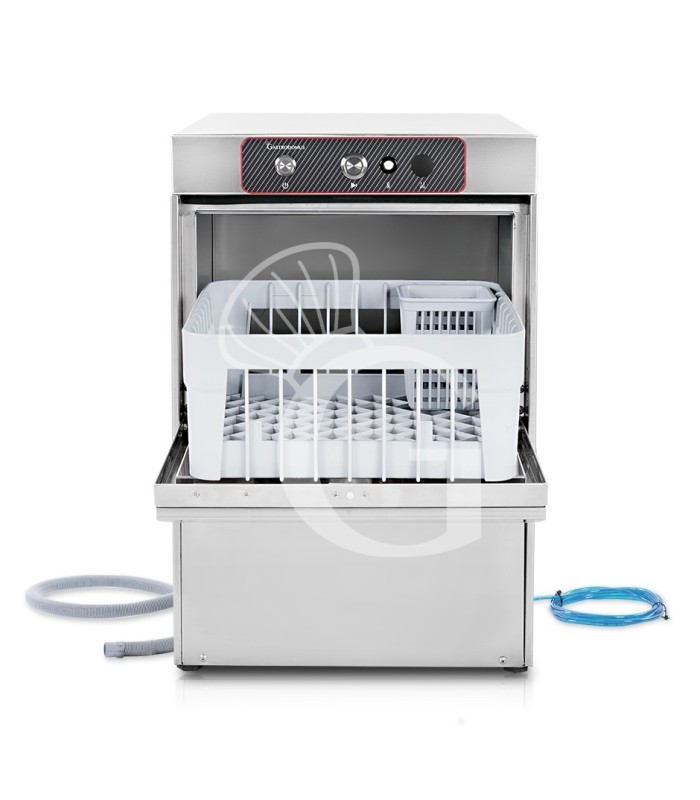 Lavabicchieri Professionale 35x35 H210 elettromeccanica a doppia parete con dosatore brillantante