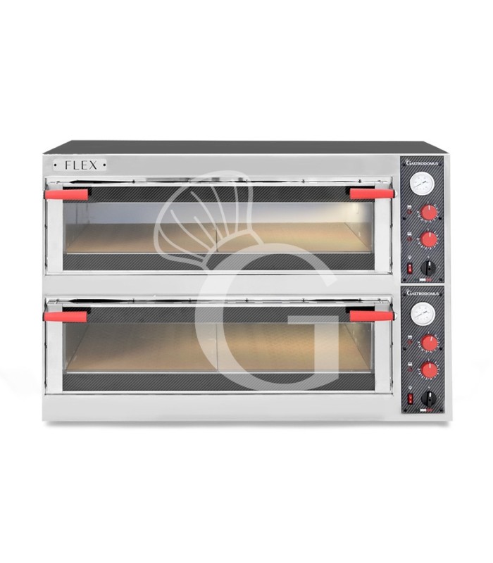 Forno Elettrico porta vetro 4 teglie 600x400 o 12 pizze diametro 350 mm 2 camere controllo meccanico