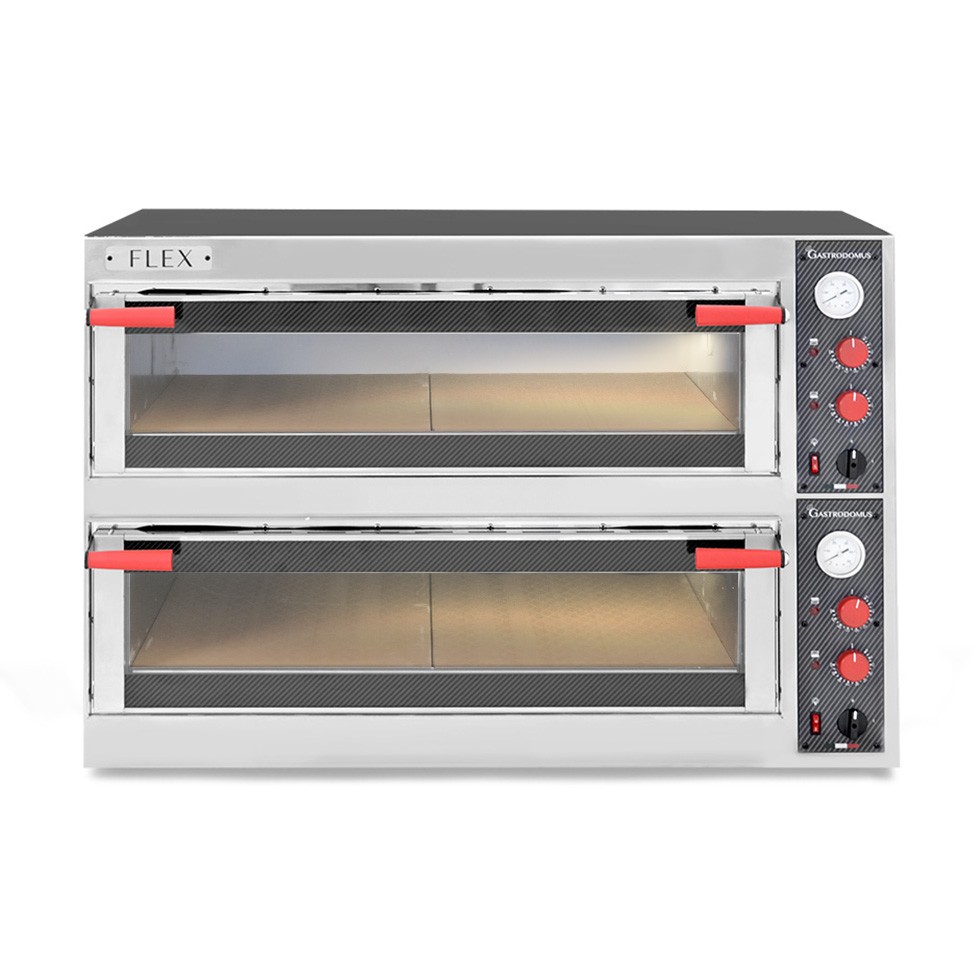 Forno Elettrico porta vetro 4 teglie 600x400 o 12 pizze diametro 350 mm 2 camere controllo meccanico
