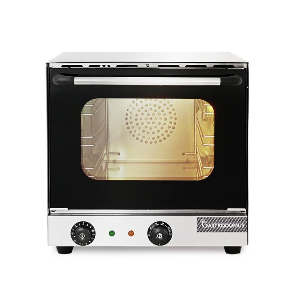 Forno elettrico a convezione, porta ribalta, comandi meccanici, 3 griglie, potenza 2,6 kw