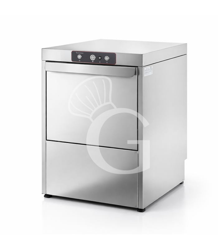 Lavastoviglie professionale 50x50 H350 elettromeccanica trifase a doppia parete, con dosatori e pompa di scarico