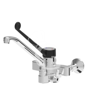 Rubinetto miscelatore biforo monocomando a muro e attacco doccia - L 250 mm