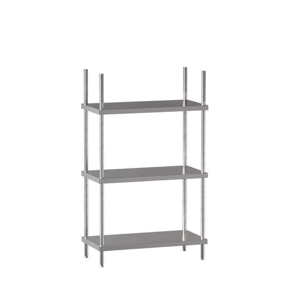 Scaffale Acciaio Inox 3 ripiani L 800 x P 400 x H 1500 mm