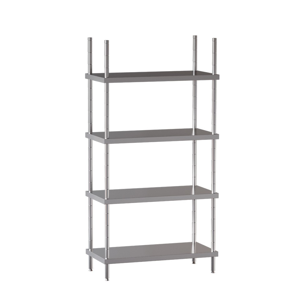 Scaffale Acciaio Inox 4 ripiani L 1200 x P 400 x H 2000 mm