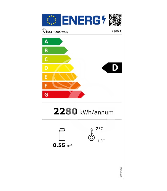 Vetrina Pasticceria Refrigerata Statico 400 LT +2°C/+10°C 1 lato vetro