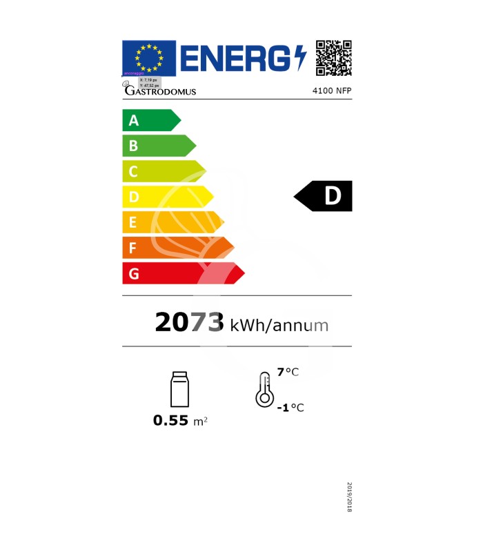 Vetrina Pasticceria Refrigerata Ventilato 400 LT -5°C/+10°C 1 lato vetro