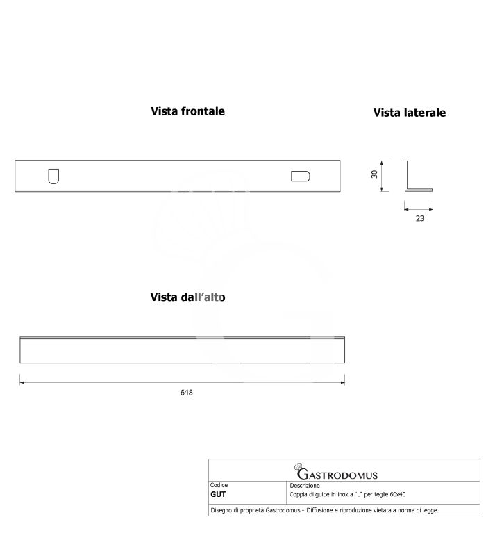 Coppia guide per teglie 600x400