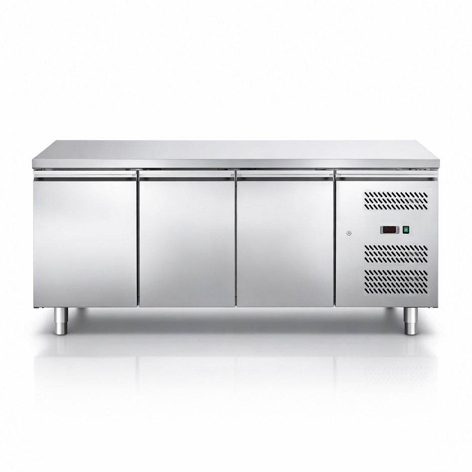 Tavolo Refrigerato Pasticceria 3 porte 600 x 400 mm piano in inox -2°C/+8°C classe energetica C