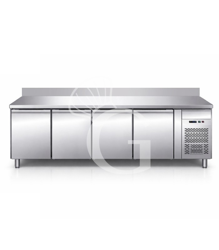 Tavolo frigo per gastronomia 4 porte alzatina Prof. 700 mm - 18°/-22°C classe energetica D