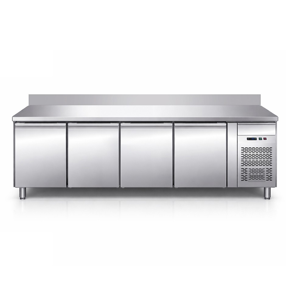Tavolo frigo per gastronomia 4 porte alzatina Prof. 700 mm - 18°/-22°C classe energetica D