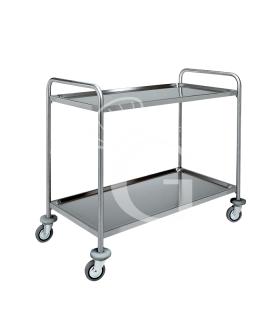 Carrello di servizio in acciaio inox con 2 piani L 1280 mm x P 700 mm x H 940 mm