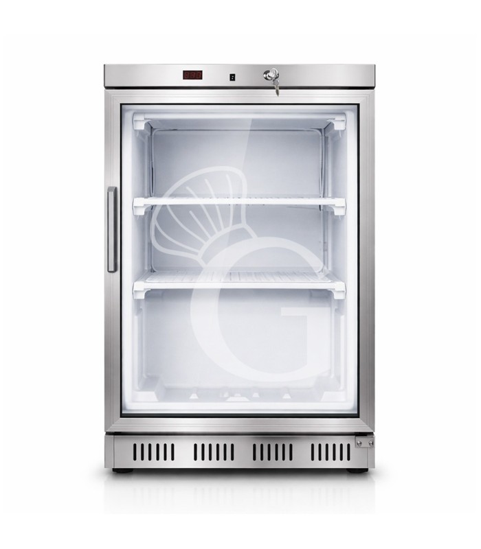 Armadio Refrigerato Statico in inox porta vetro -18°C/-22°C 130 LT