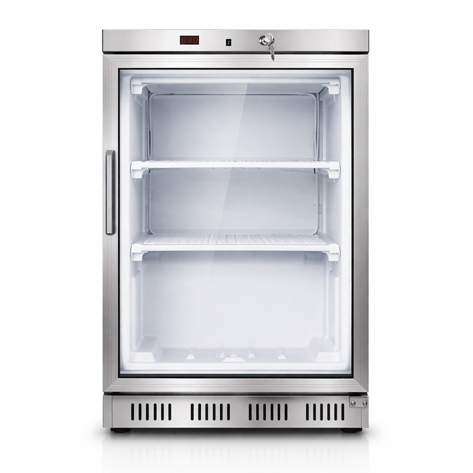 Armadio Refrigerato Statico in inox porta vetro -18°C/-22°C 130 LT