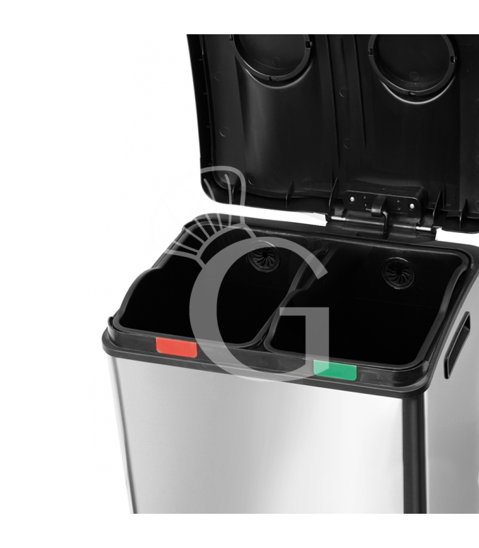 Pattumiera in acciaio inox per raccolta differenziata 2x12 Lt
