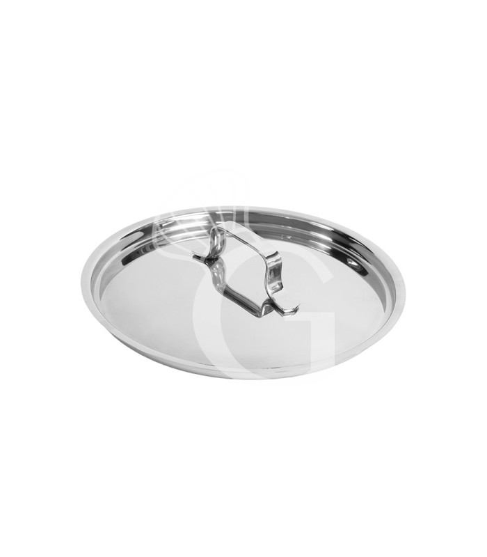 Casseruola professionale alta con coperchio in acciaio inox diametro 240 mm x H 140 mm 8,5 LT